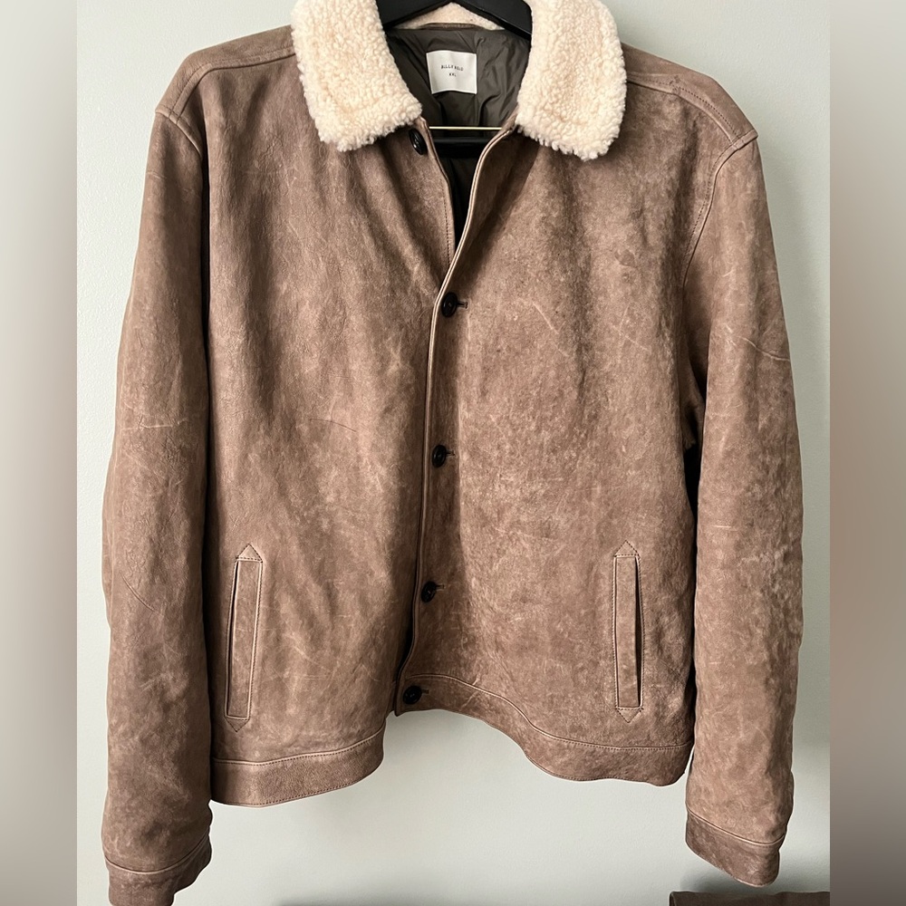 Billy Reid Bishop Down Genuine Shearling & Leather Jacket